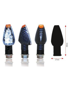 Clignotants Design À Leds Courts Carbone