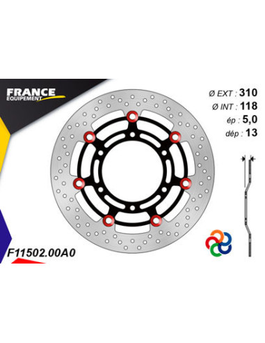 Kit Freinage FRANCE EQUIPEMENT - AP RACING Composé de 2 Disques