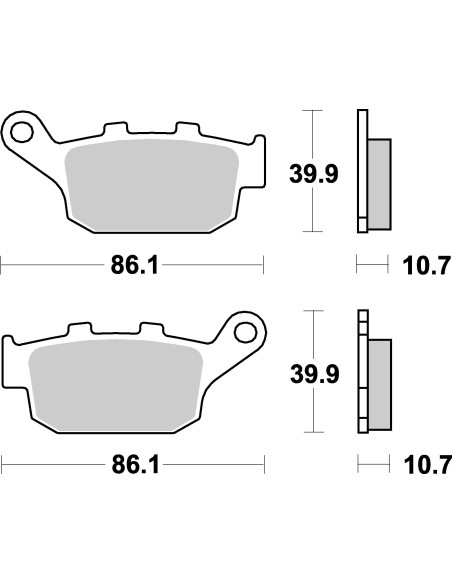 Plaquettes de frein moto SBS Sinter Arriére 614LS