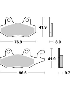 Plaquettes de frein moto SBS Sinter Arriére 633LS
