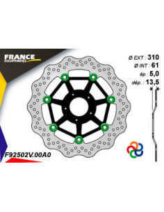 Kit Freinage FRANCE EQUIPEMENT - AP RACING Composé de 2 Disques 2