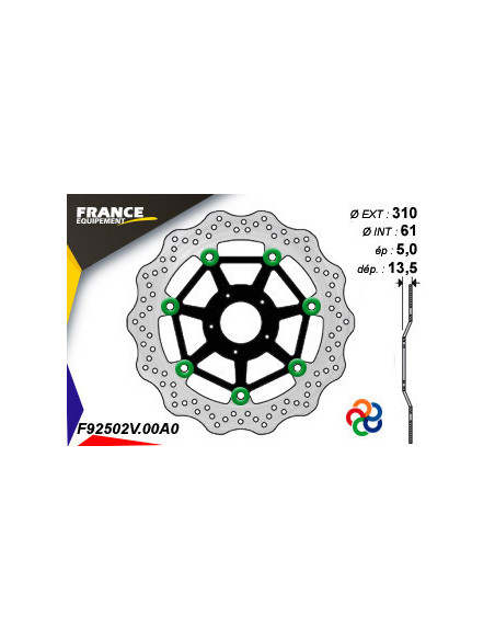 Kit Freinage FRANCE EQUIPEMENT - AP RACING Composé de 2 Disques