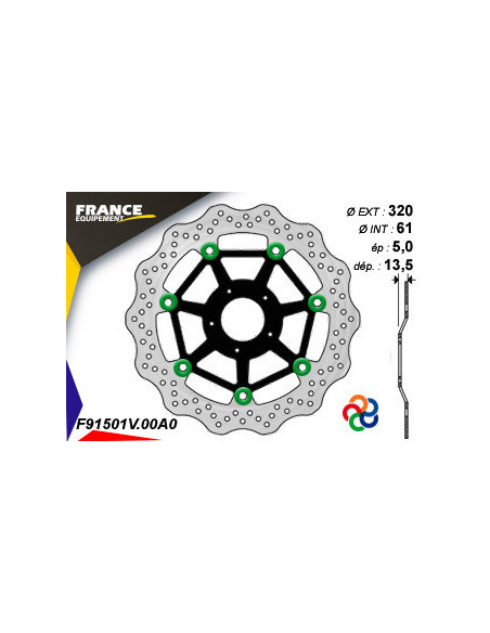 Kit Freinage FRANCE EQUIPEMENT - AP RACING Composé de 2 Disques