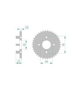 AFAM COURONNE ACIER au pas de 420 pour HONDA AFA10106