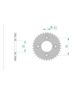 AFAM COURONNE ACIER au pas de 420 pour HONDA AFA10117
