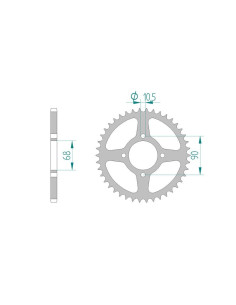 AFAM COURONNE ACIER au pas de 520 pour HONDA AFA10206