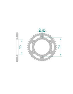 AFAM COURONNE ACIER au pas de 520 pour HM/HONDA AFA10212