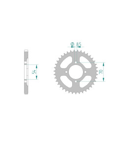 AFAM COURONNE ACIER au pas de 428 AFA10222