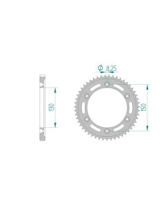AFAM COURONNE ACIER au pas de 428 pour HONDA AFA10226