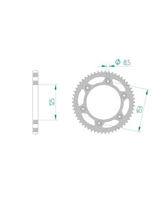 AFAM COURONNE ACIER au pas de 428 pour HM/HONDA AFA10228
