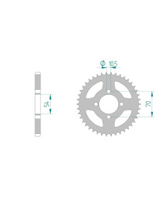 AFAM COURONNE ACIER au pas de 428 pour HONDA AFA10229