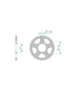 AFAM COURONNE ACIER au pas de 520 pour HONDA AFA10301