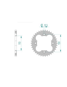 AFAM COURONNE ACIER au pas de 520 pour HONDA AFA10318