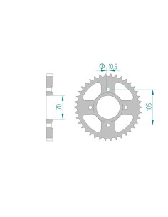 AFAM COURONNE ACIER au pas de 530 pour HONDA AFA10401