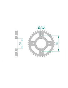 AFAM COURONNE ACIER au pas de 530 pour HONDA AFA10402
