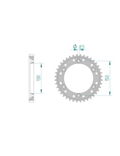 AFAM COURONNE ACIER au pas de 530 pour HONDA AFA10404
