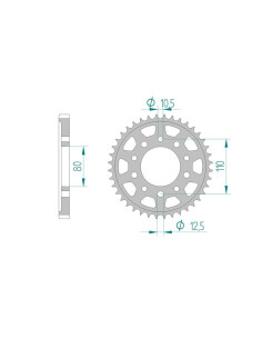 AFAM COURONNE ACIER au pas de 530 pour HONDA AFA10405