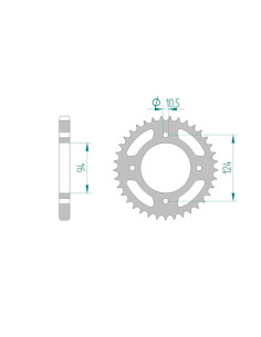 AFAM COURONNE ACIER au pas de 530 pour HONDA AFA10505