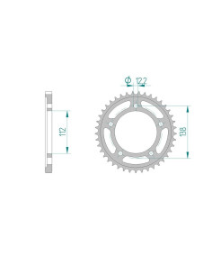 AFAM COURONNE ACIER au pas de 525 pour HONDA AFA10517