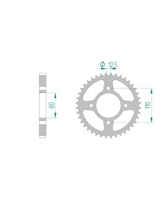 AFAM COURONNE ACIER au pas de 530 pour HONDA AFA10603