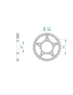 AFAM COURONNE ACIER au pas de 525 pour HONDA AFA10608