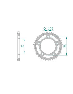 AFAM COURONNE ACIER au pas de 525 pour HONDA AFA10613