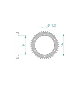 AFAM COURONNE ACIER au pas de 530 pour HONDA AFA10619