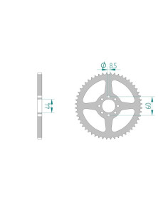 AFAM COURONNE ACIER au pas de 420 pour MBK/YAMAHA AFA12100
