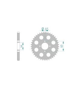 AFAM COURONNE ACIER au pas de 428 AFA12102