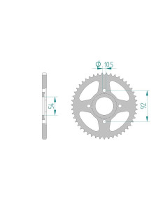AFAM COURONNE ACIER au pas de 420 pour MBK/YAMAHA AFA12113