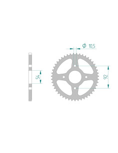 AFAM COURONNE ACIER au pas de 420 pour MBK/YAMAHA AFA12115
