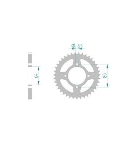 AFAM COURONNE ACIER au pas de 428 pour SYM/YAMAHA AFA12200