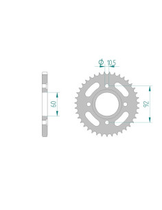 AFAM COURONNE ACIER au pas de 428 pour YAMAHA AFA12201