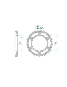 AFAM COURONNE ACIER au pas de 428 pour YAMAHA AFA12313