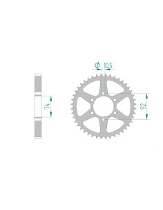AFAM COURONNE ACIER au pas de 530 pour YAMAHA AFA12403