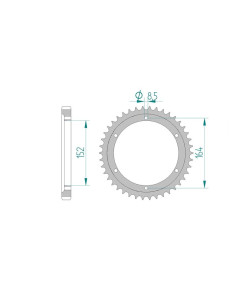 AFAM COURONNE ACIER au pas de 530 pour YAMAHA AFA12501