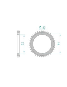 AFAM COURONNE ACIER au pas de 530 pour YAMAHA AFA12503