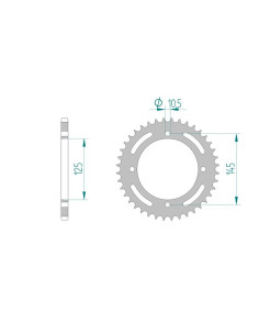 AFAM COURONNE ACIER au pas de 520 N.A. pour MZ/YAMAHA AFA12505