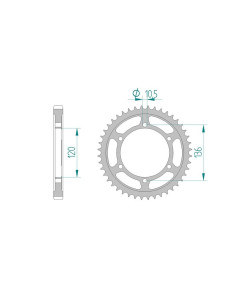 AFAM COURONNE ACIER au pas de 530 pour YAMAHA AFA12507