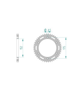 AFAM COURONNE ACIER au pas de 520 pour YAMAHA AFA12508