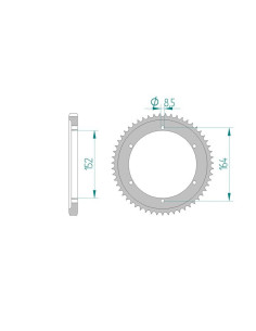 AFAM COURONNE ACIER au pas de 428 pour YAMAHA AFA12512