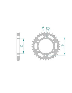 AFAM COURONNE ACIER au pas de 530 pour YAMAHA AFA12600