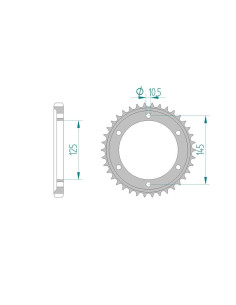 AFAM COURONNE ACIER au pas de 530 pour YAMAHA AFA12601