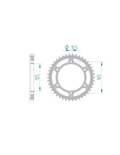 AFAM COURONNE ACIER au pas de 525 pour YAMAHA AFA12603
