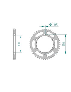 AFAM COURONNE ACIER au pas de 520 pour YAMAHA AFA12604