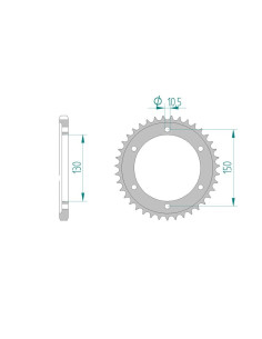 AFAM COURONNE ACIER au pas de 525 pour YAMAHA AFA12606