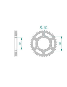 AFAM COURONNE ACIER au pas de 530 pour YAMAHA AFA12607