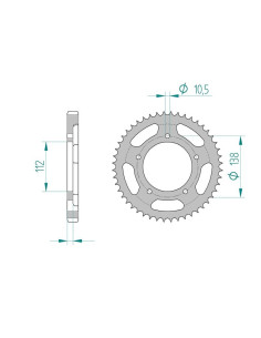AFAM COURONNE ACIER au pas de 532 pour YAMAHA AFA12608