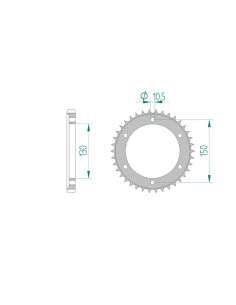 AFAM COURONNE ACIER au pas de 532 pour YAMAHA AFA12802