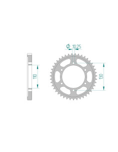 AFAM COURONNE ACIER au pas de 530 pour SUZUKI/YAMAHA AFA12813